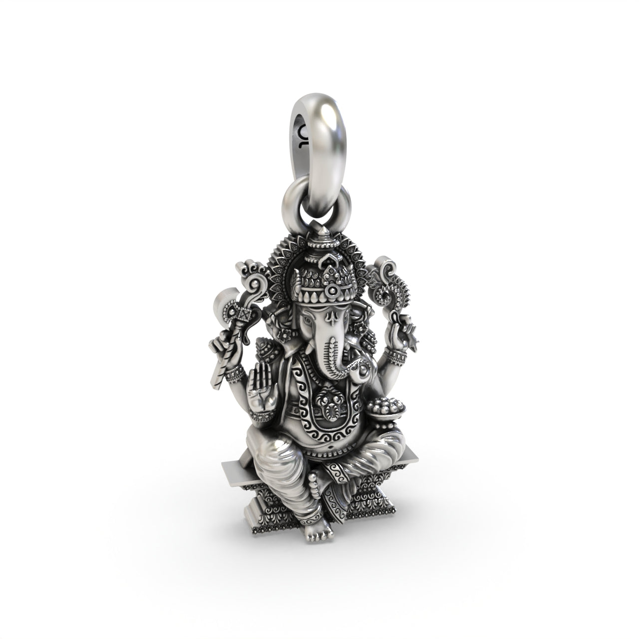 925 silver Ganesha pendant for devotional wear,