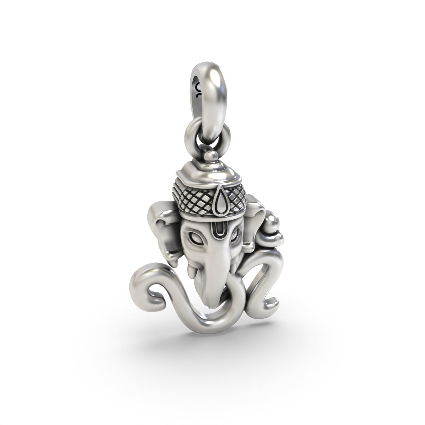 925 Silver OM with Ganesh Face Pendant