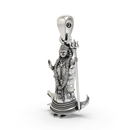 Handcrafted 925 silver Khodiyar pendant angle view