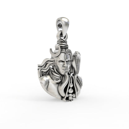 925 Sterling Silver Mahadev Face Pendant | Lord Shiva Religious Pendant
