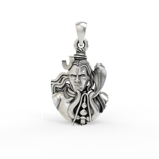 925 Sterling Silver Mahadev Face Pendant | Lord Shiva Religious Pendant