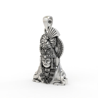 Oxidized Ramdevpir pendant side craftsmanship