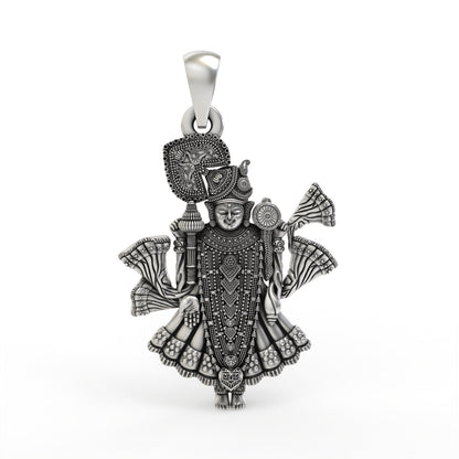 925 silver Dwarkadhish pendant front view