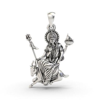 925 silver Jahu Maa pendant front view