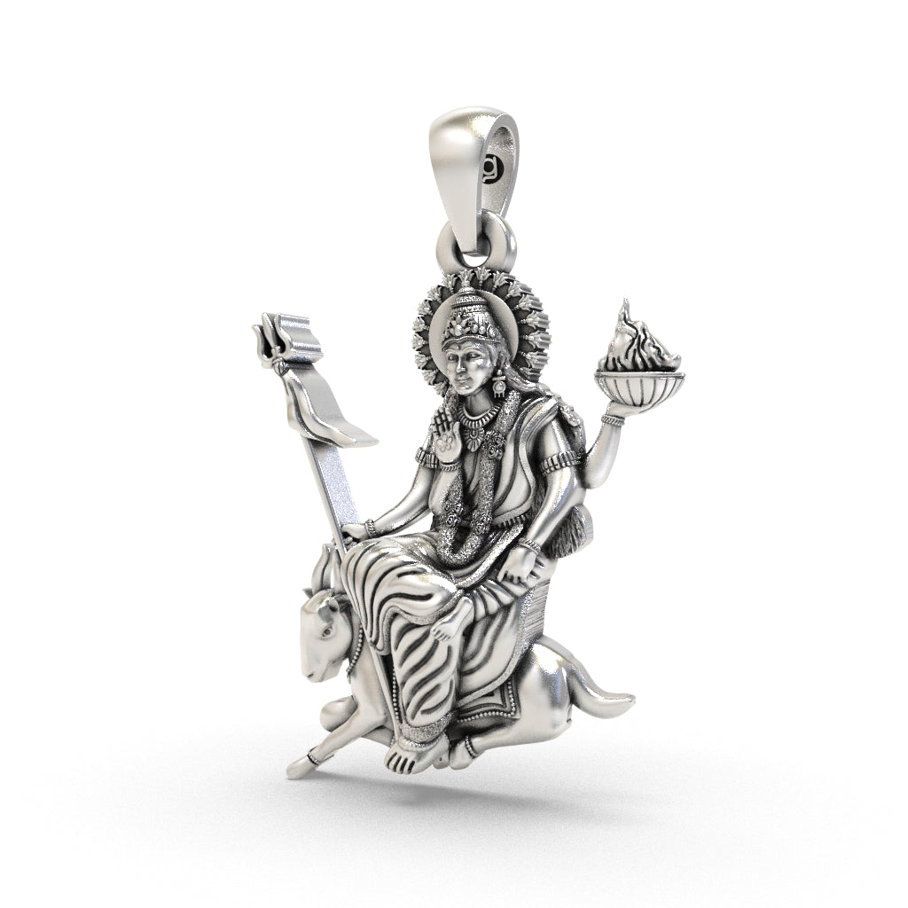 Jahu Maa silver pendant for devotional wear