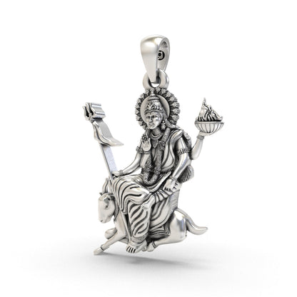 Jahu Maa silver pendant for devotional wear