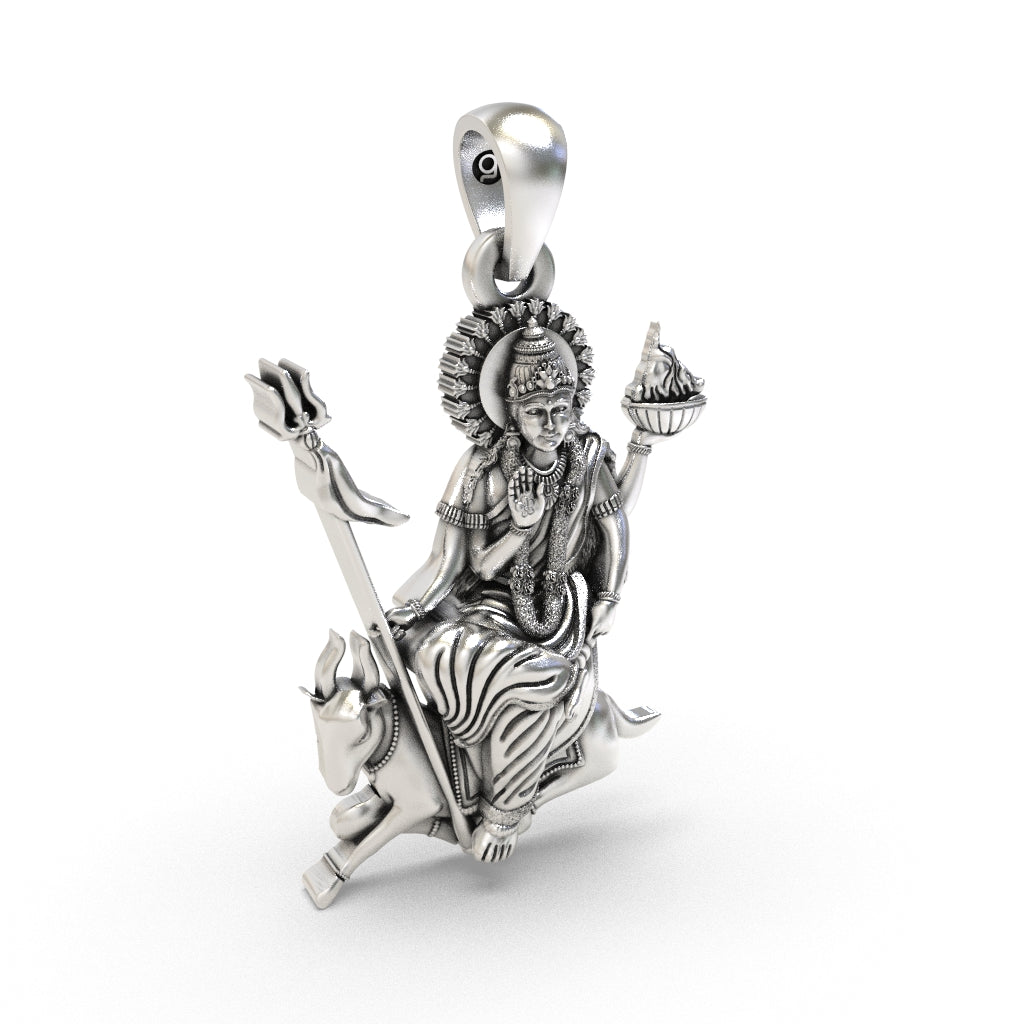 Oxidized Mataji silver locket product view