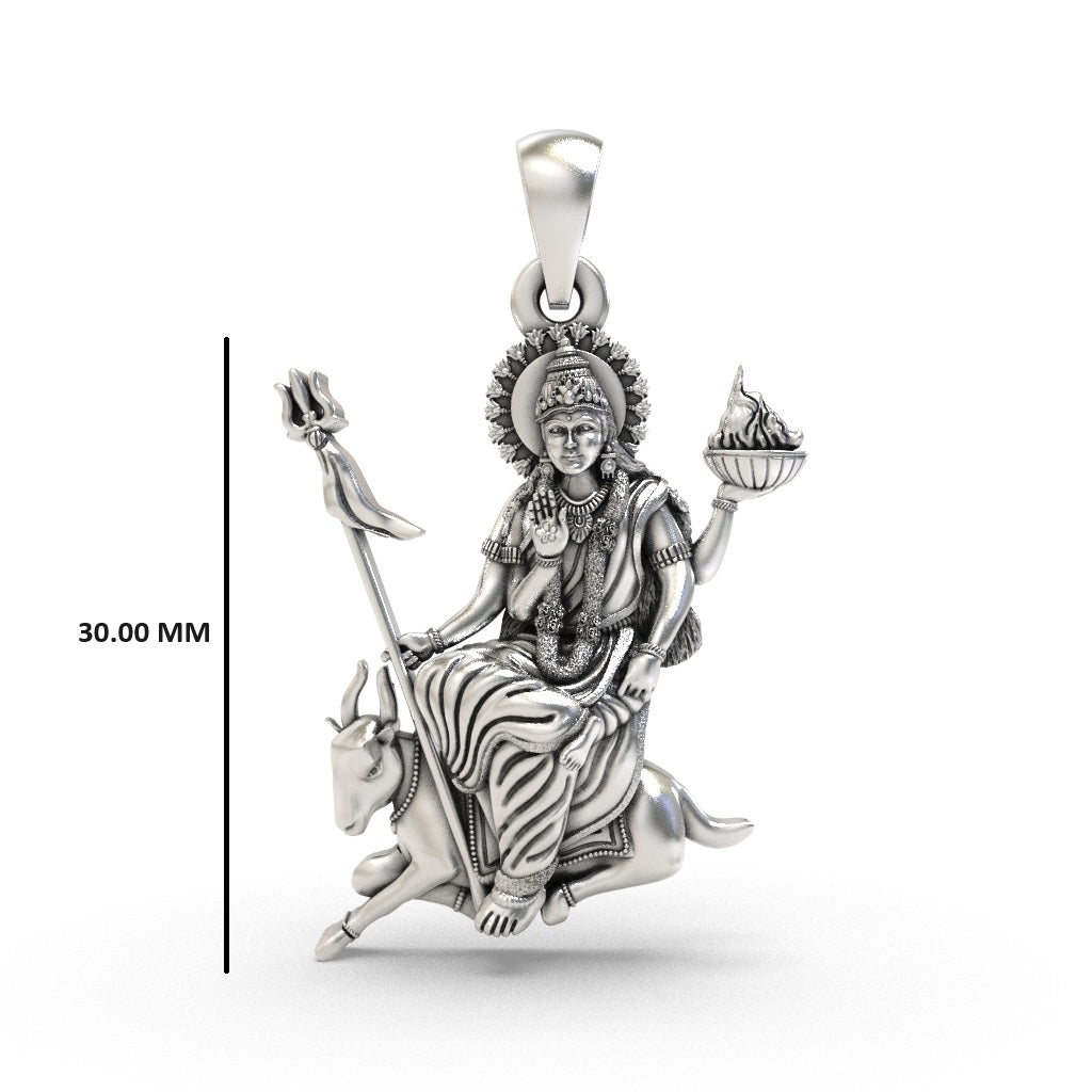 925 silver Jahu Maa pendant with hallmark