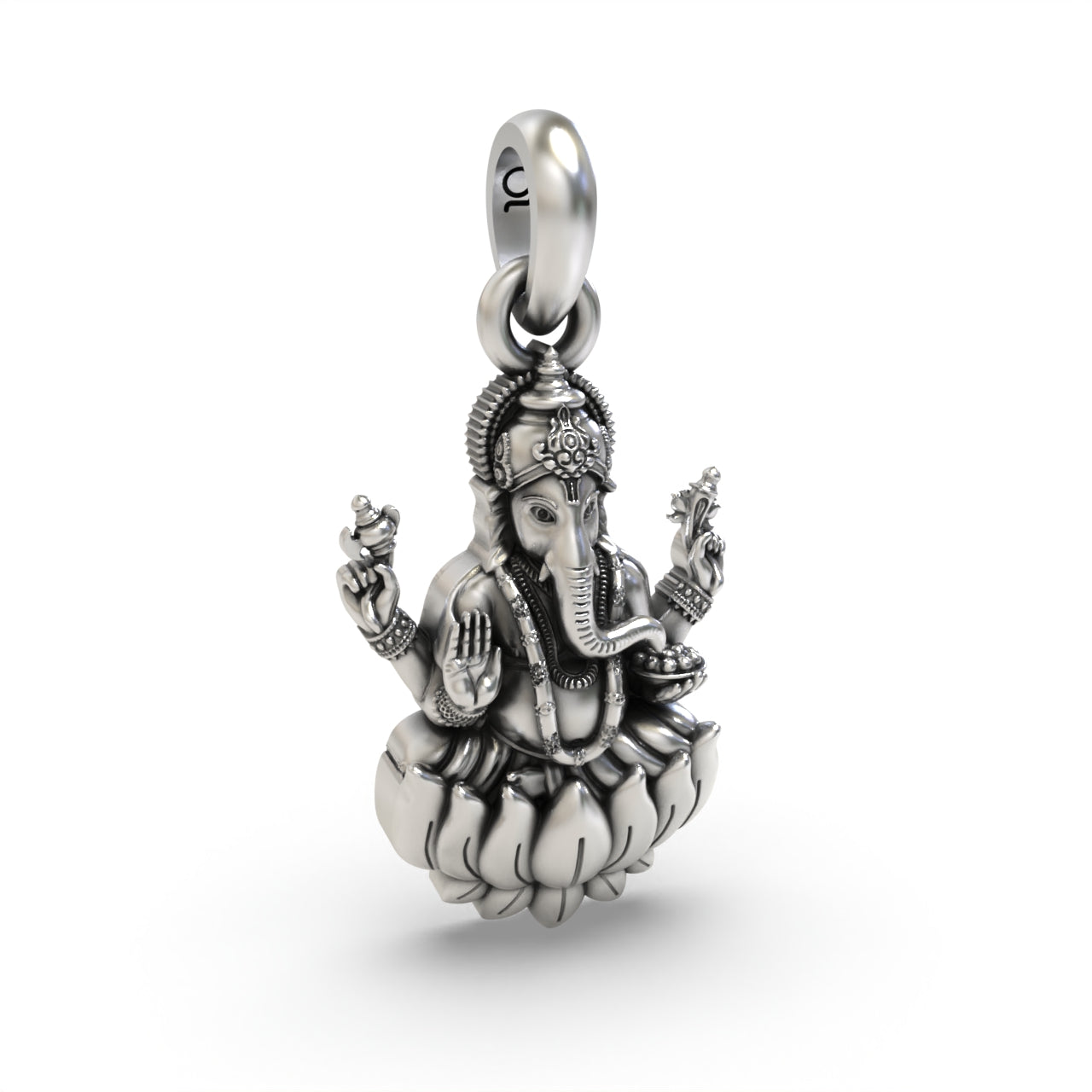 925 silver Ganesha pendant for devotional wear,