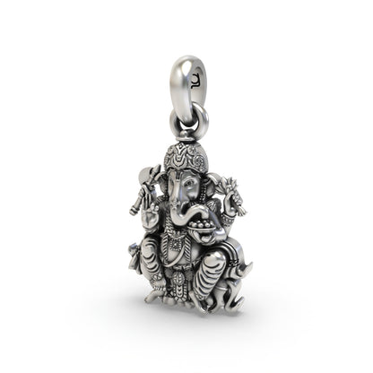 Close detail of 925 silver Ganesha pendant,