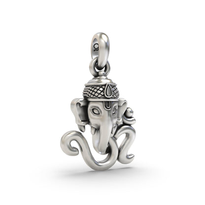 925 Silver OM with Ganesh Face Pendant