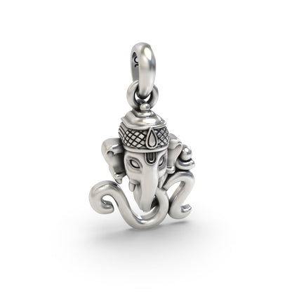 925 Silver OM with Ganesh Face Pendant
