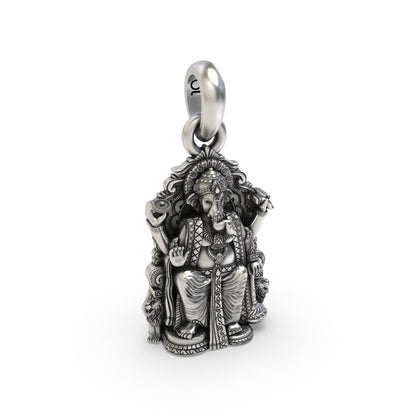 925 Silver Lal Bagh Ka Raja Ganesh Pendant | Divine Religious Pendant