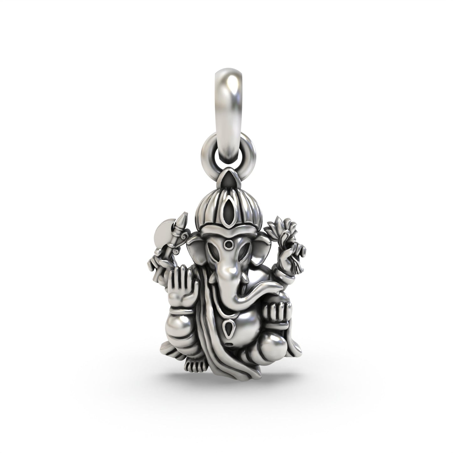 925 Silver Small Ganeshji Pendant | Divine Religious Pendant