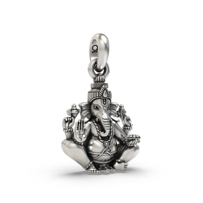 925 Silver Small Sitting Ganesha Pendant | Divine Religious Pendant