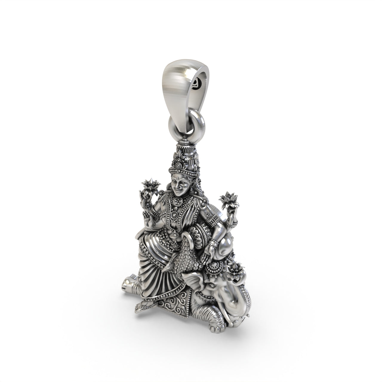 925 silver Lakshmi pendant for devotional wear