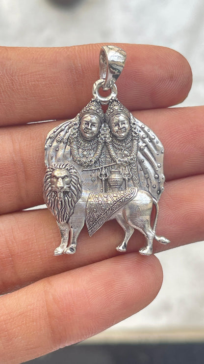 Premium Chamunda Maa pendant in 925 silver