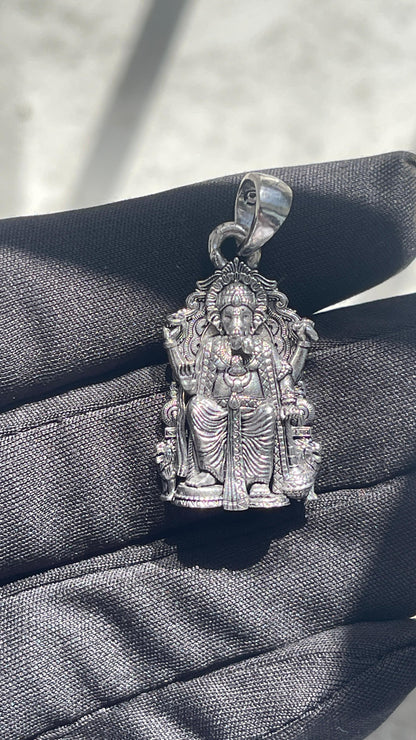 925 Silver Lal Bagh Ka Raja Ganesh Pendant | Divine Religious Pendant