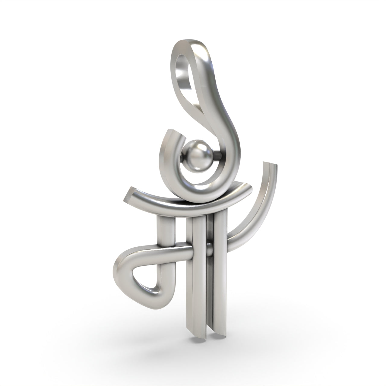 Oxidized Maa pendant craftsmanship angle,